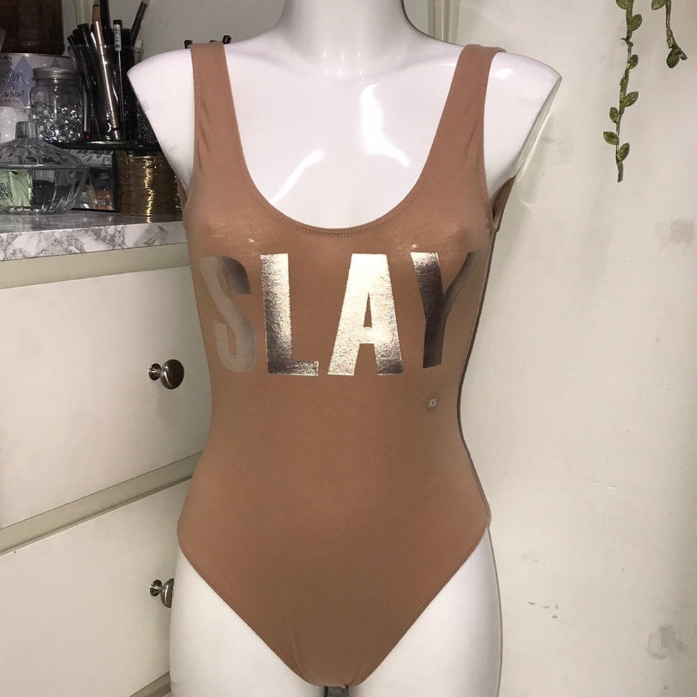 🎉🌴 Tan *SLAY* One Piece Swimsuit Size S 🎉
